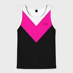 Мужская майка без рукавов FIRM черный с розовой вставкой