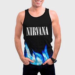 Майка-безрукавка мужская Nirvana blue fire, цвет: 3D-черный — фото 2