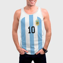 Майка-безрукавка мужская Месси Аргентина ЧМ 2022, цвет: 3D-белый — фото 2