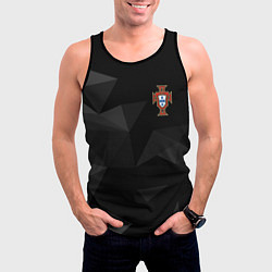 Майка-безрукавка мужская Сборная Португалии треугольники, цвет: 3D-черный — фото 2