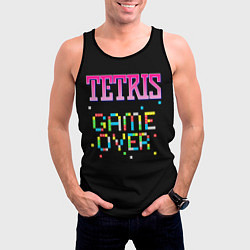 Майка-безрукавка мужская Tetris - Game Over, цвет: 3D-черный — фото 2
