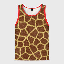 Майка-безрукавка мужская Текстура жирафа, цвет: 3D-красный