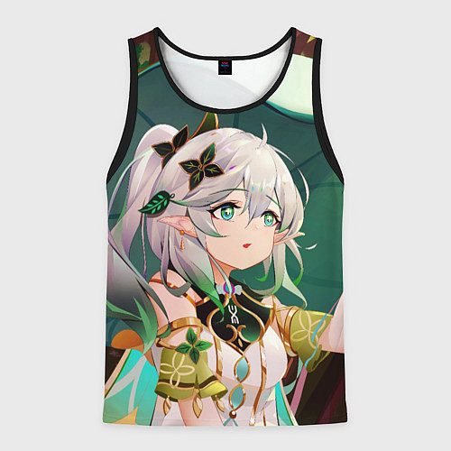 Мужская майка без рукавов Нахида герой Genshin Impact / 3D-Черный – фото 1