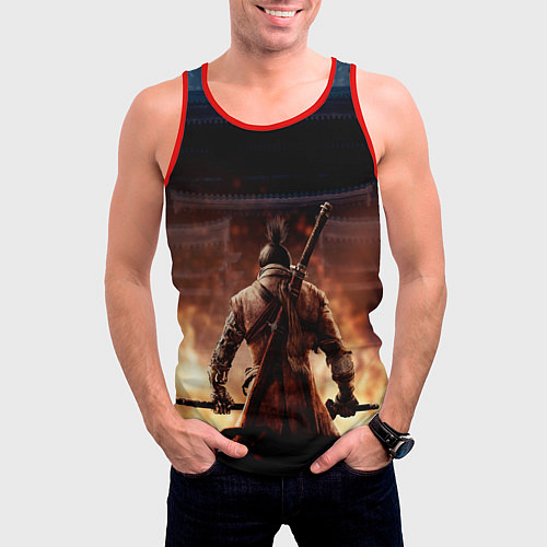 Мужская майка без рукавов Sekiro: Shadows Die Twice / 3D-Красный – фото 3