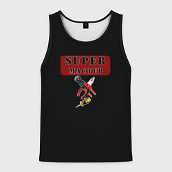 Майка-безрукавка мужская Супер мастер, цвет: 3D-черный