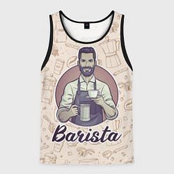 Майка-безрукавка мужская Бариста, цвет: 3D-черный