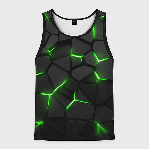 Мужская майка без рукавов Green neon steel / 3D-Черный – фото 1