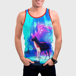 Майка-безрукавка мужская Благородный олень, цвет: 3D-красный — фото 2