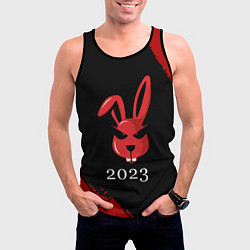 Майка-безрукавка мужская Кролик 2023 суровый, цвет: 3D-черный — фото 2
