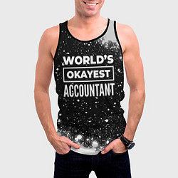 Майка-безрукавка мужская Worlds okayest accountant - dark, цвет: 3D-черный — фото 2