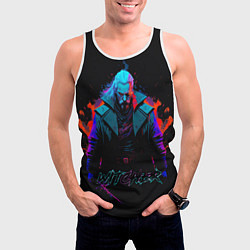 Майка-безрукавка мужская Witcher in neon style, цвет: 3D-белый — фото 2