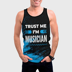 Майка-безрукавка мужская Trust me Im musician dark, цвет: 3D-черный — фото 2