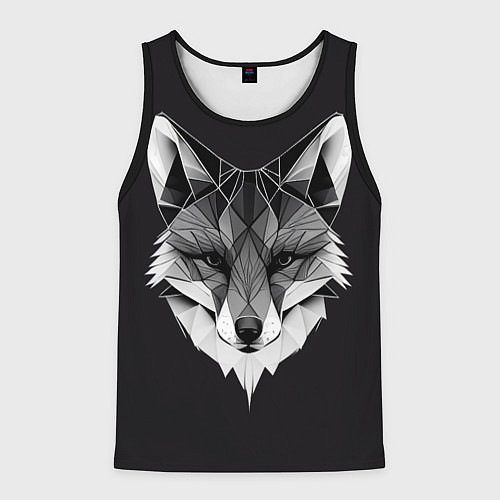 Мужская майка без рукавов Lowpoly fox / 3D-Черный – фото 1