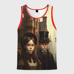 Майка-безрукавка мужская Victorian boy and girl, цвет: 3D-красный