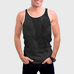 Майка-безрукавка мужская Черный матовый, цвет: 3D-белый — фото 2