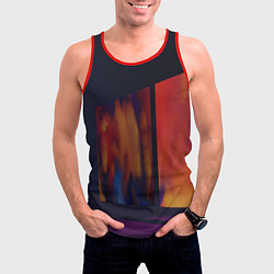 Майка-безрукавка мужская Абстрактные парящие стеклянные картины, цвет: 3D-красный — фото 2