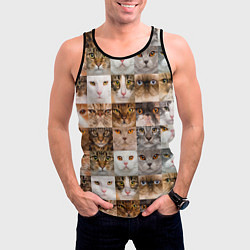 Майка-безрукавка мужская Pedigreed cats, цвет: 3D-черный — фото 2