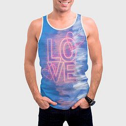 Майка-безрукавка мужская Любовь двух сердец, цвет: 3D-белый — фото 2