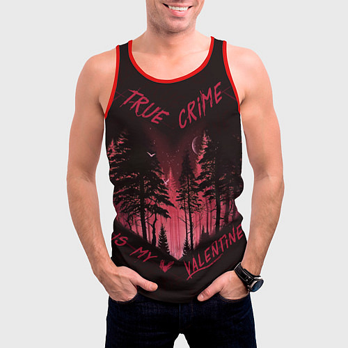 Мужская майка без рукавов Тру Крайм на День Святого Валентина / 3D-Красный – фото 3