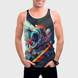 Майка-безрукавка мужская Космос в стиле кубизма, цвет: 3D-белый — фото 2