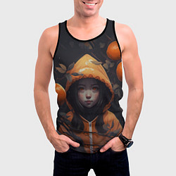 Майка-безрукавка мужская Девочка в оранжевой толстовке, цвет: 3D-черный — фото 2