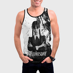 Майка-безрукавка мужская Wednesday black and white, цвет: 3D-черный — фото 2