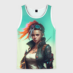 Майка-безрукавка мужская Girl art Cyberpunk, цвет: 3D-белый