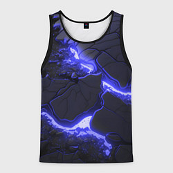 Мужская майка без рукавов Красивая синяя неоновая лава