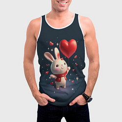 Майка-безрукавка мужская Кролик с шариком, цвет: 3D-белый — фото 2