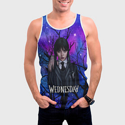 Майка-безрукавка мужская Wednesday background, цвет: 3D-белый — фото 2