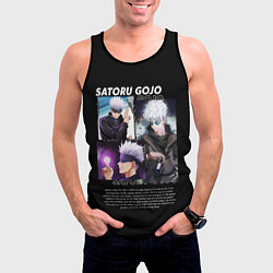 Майка-безрукавка мужская Учитель Годжо Сатору аниме Магическая битва, цвет: 3D-черный — фото 2