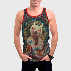 Майка-безрукавка мужская Семейство лунных сов, цвет: 3D-красный — фото 2