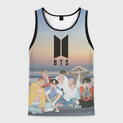Майка-безрукавка мужская BTS sunset, цвет: 3D-черный