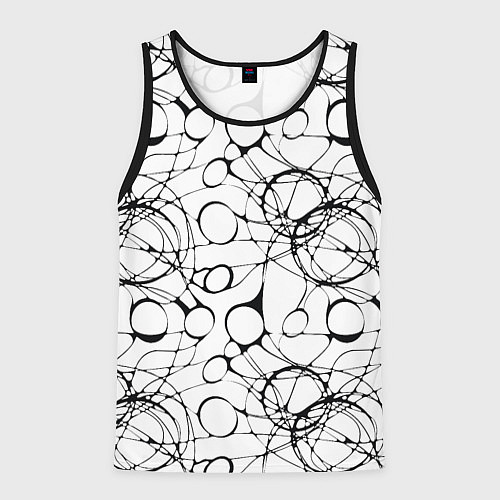 Мужская майка без рукавов Нейрографический узор / 3D-Черный – фото 1