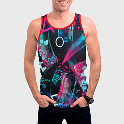 Майка-безрукавка мужская Neon money, цвет: 3D-красный — фото 2