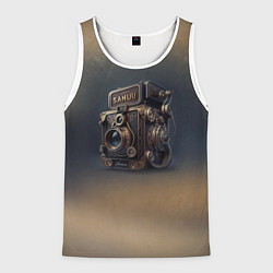 Майка-безрукавка мужская Странный фотоаппарат, цвет: 3D-белый