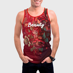 Майка-безрукавка мужская Beauty Красота розы, цвет: 3D-красный — фото 2