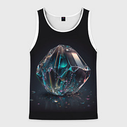 Майка-безрукавка мужская Камень кристалл во тьме, цвет: 3D-белый