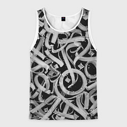 Мужская майка без рукавов Черно-белая каллиграфия
