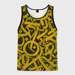 Майка-безрукавка мужская Gold Calligraphic, цвет: 3D-черный