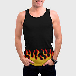 Майка-безрукавка мужская Горящее пламя, цвет: 3D-черный — фото 2