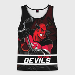 Майка-безрукавка мужская New Jersey Devils маскот, цвет: 3D-черный