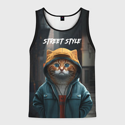 Мужская майка без рукавов Street cat