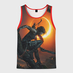 Майка-безрукавка мужская Lara Croft, цвет: 3D-красный