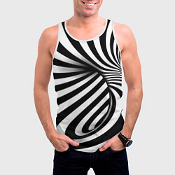 Майка-безрукавка мужская Оптические иллюзии зебра, цвет: 3D-белый — фото 2
