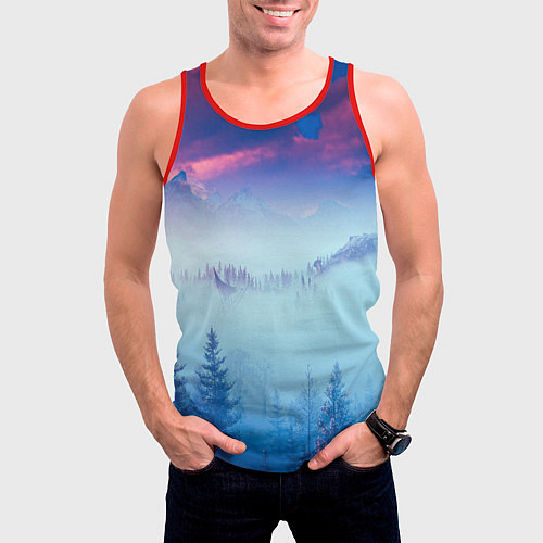 Мужская майка без рукавов Horizon landscape / 3D-Красный – фото 3