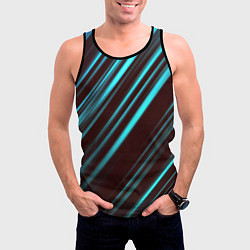 Майка-безрукавка мужская Stripes line neon color, цвет: 3D-черный — фото 2