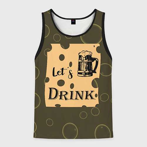 Мужская майка без рукавов Давай выпьем / 3D-Черный – фото 1