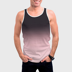 Майка-безрукавка мужская Градиент: от черного к розовому, цвет: 3D-белый — фото 2