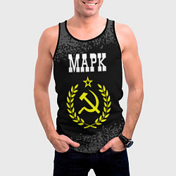 Майка-безрукавка мужская Марк и желтый символ СССР со звездой, цвет: 3D-черный — фото 2